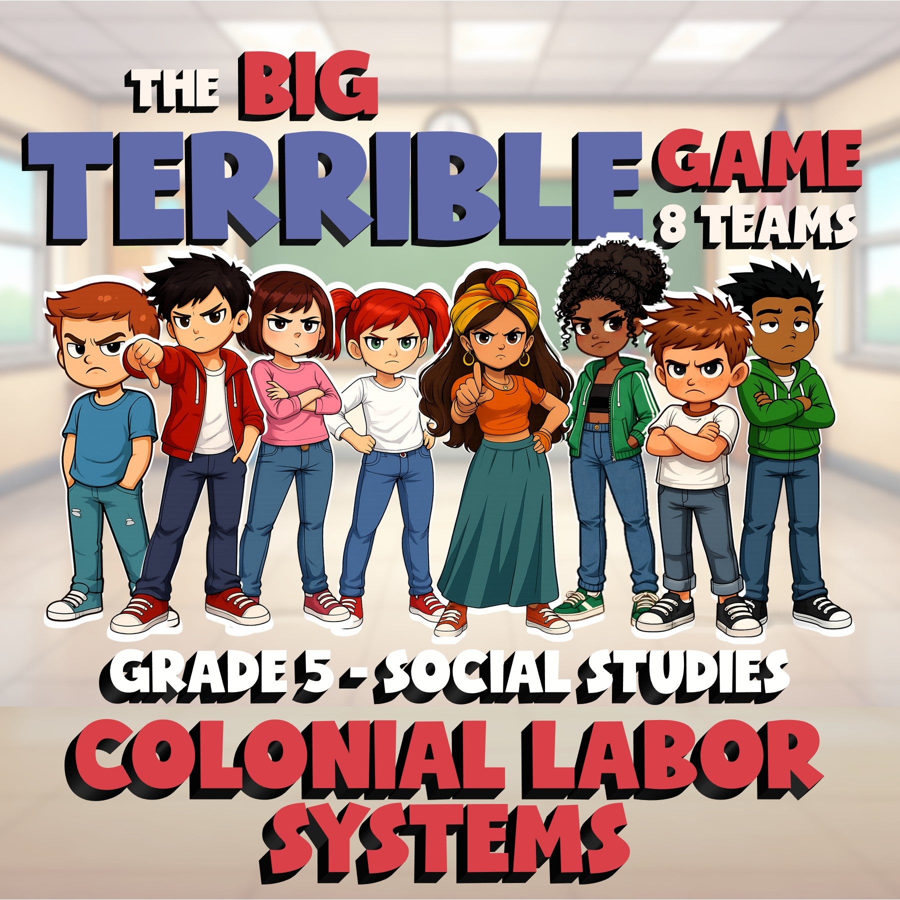 Colonial Labor Systems BIG TERRIBLE GAME - No Prep Grade 5 Socials Review