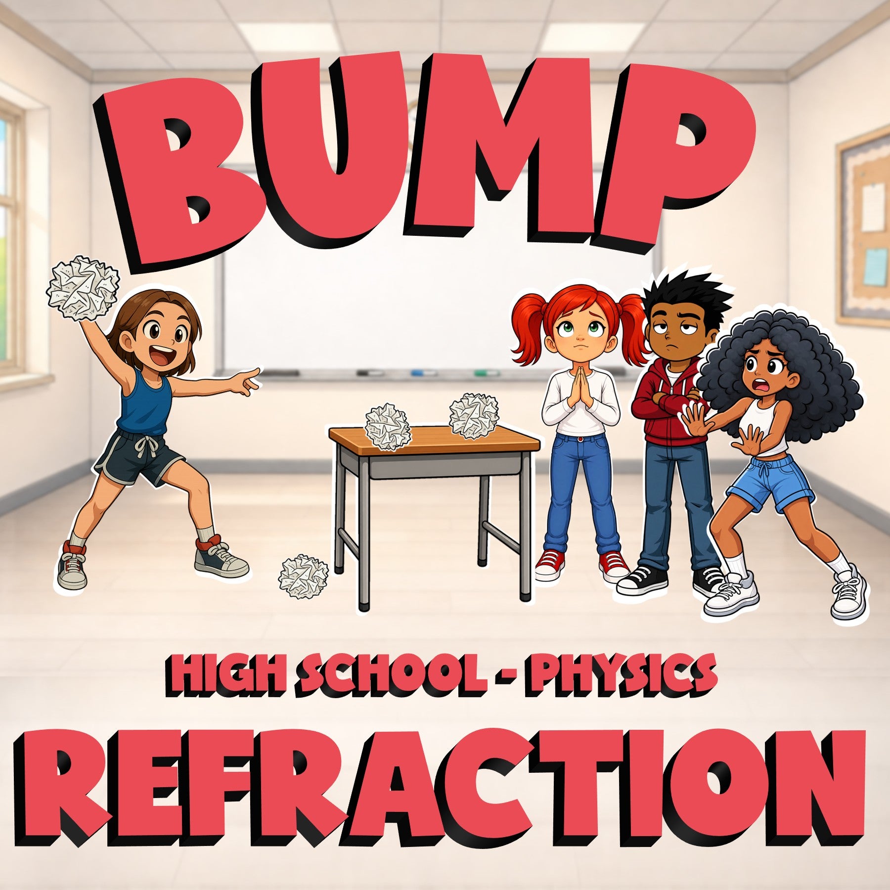 Refraction BUMP Science Game - No Prep Physics Review Activity