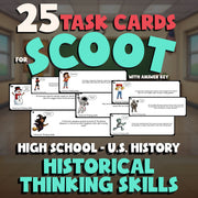 Historical Thinking Skills SCOOT TASK CARDS U.S. History Game - No Prep Review