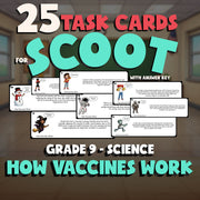 How Vaccines Work SCOOT TASK CARDS Science Game - No Prep Grade 9 Review
