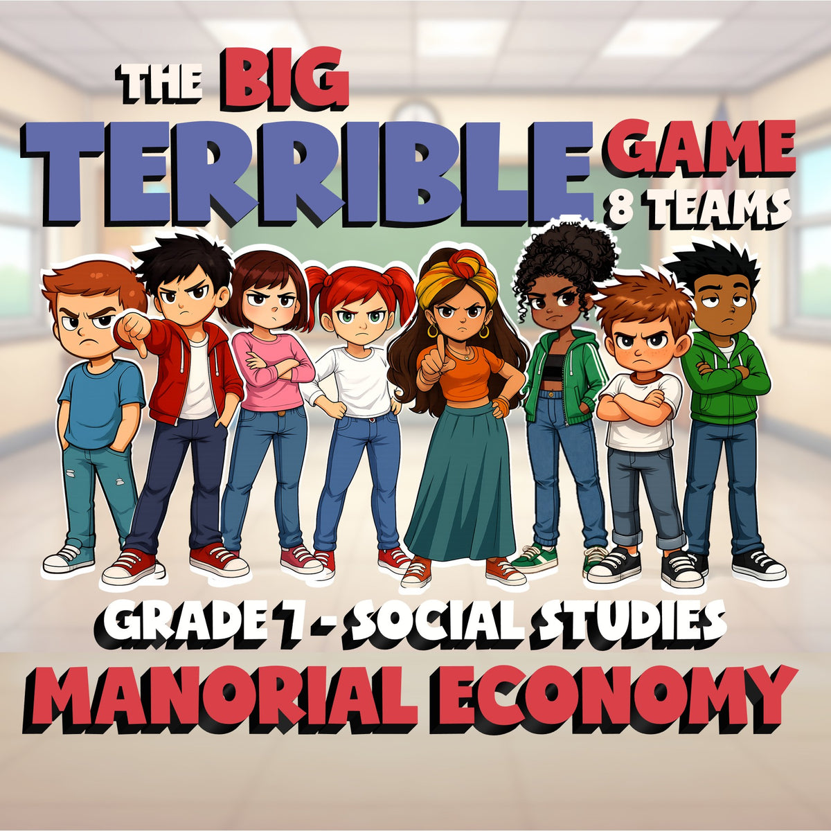 Manorial Economy BIG TERRIBLE GAME - No Prep Grade 7 Socials Review Activity