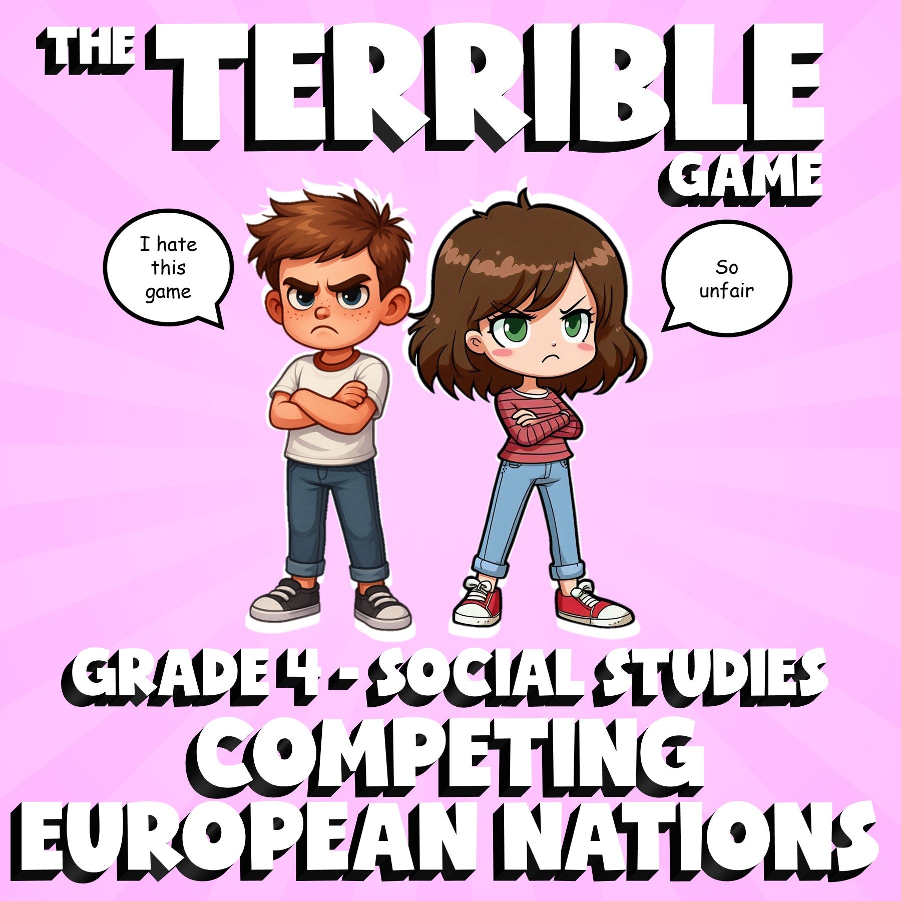 Competing European Nations THE TERRIBLE GAME - No Prep Grade 4 Socials Review