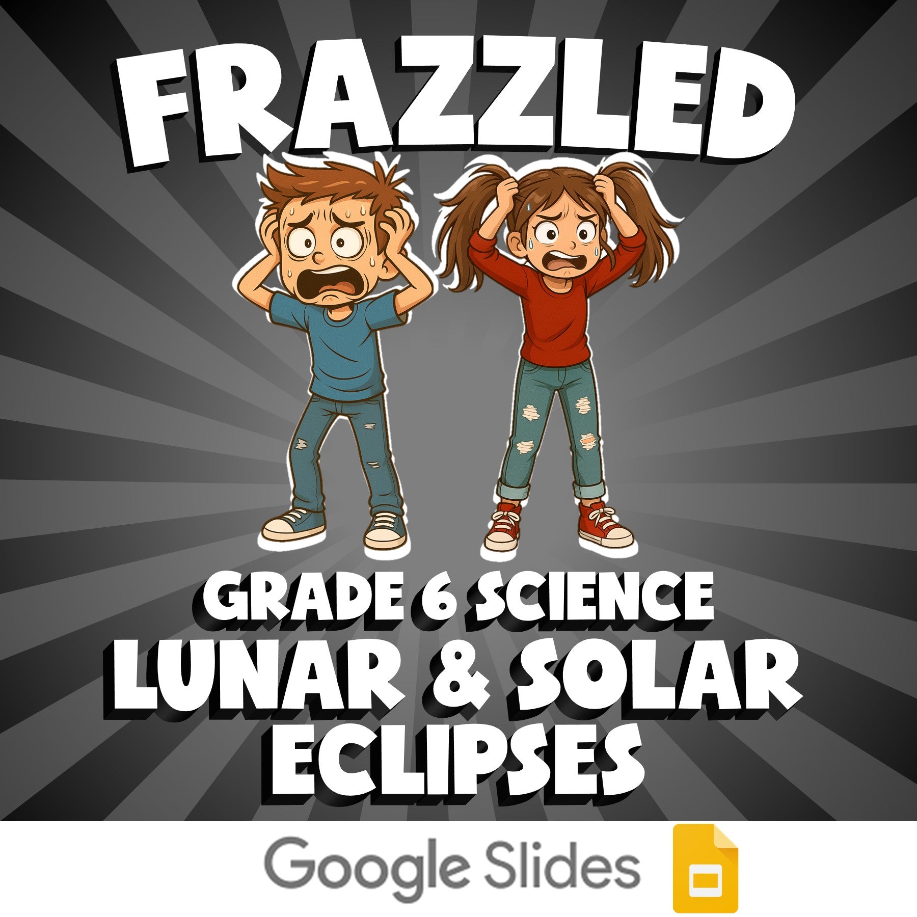 Lunar & Solar Eclipses FRAZZLED Science Game - No Prep Grade 6 Review Activity