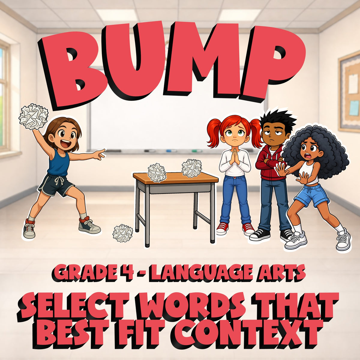 Select Words That Best Fit Context BUMP ELA Game - No Prep Grade 4 Review