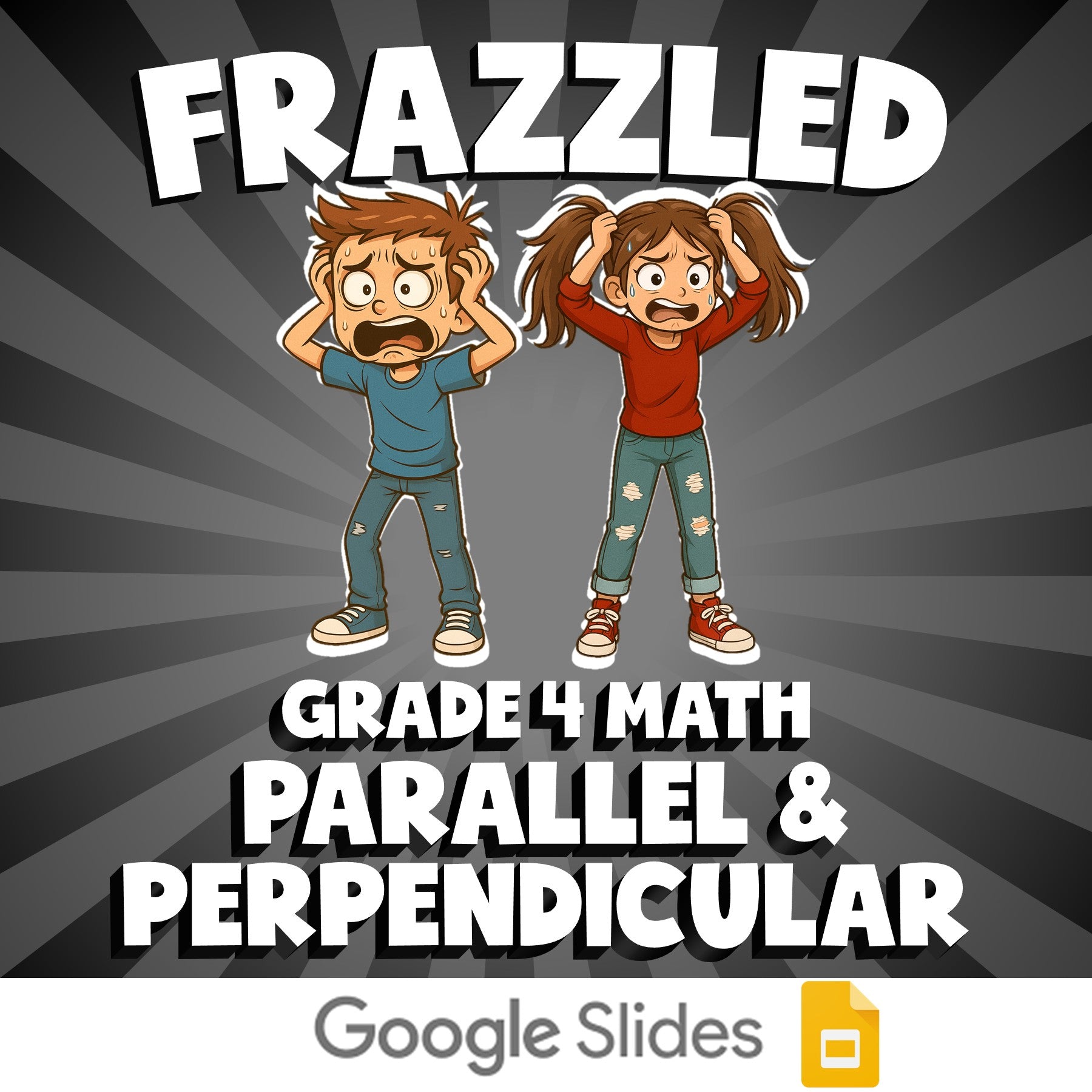 Parallel & Perpendicular FRAZZLED Math Game - No Prep Grade 4 Review Activity