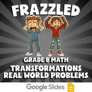 Transformations Real World Problems FRAZZLED Math Game - No Prep Grade 8 Review