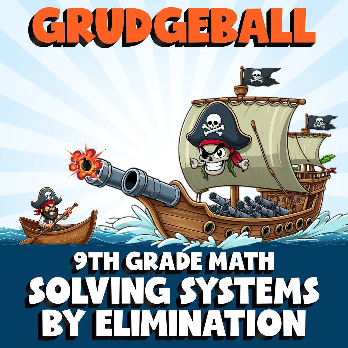 Solving Systems by Elimination GRUDGEBALL Math Game - No Prep Grade 9 Review