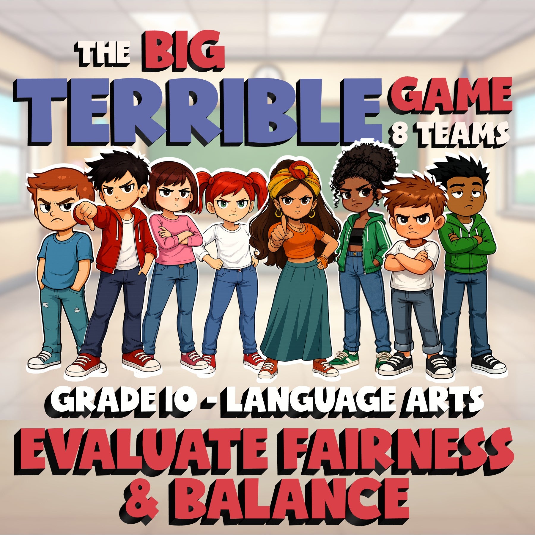 Evaluate Fairness & Balance BIG TERRIBLE GAME - No Prep Grade 10 ELA Review