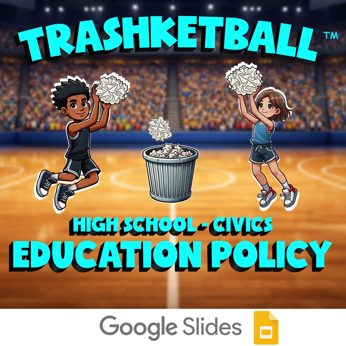 Education Policy TRASHKETBALL Civics Game - No Prep Review Activity