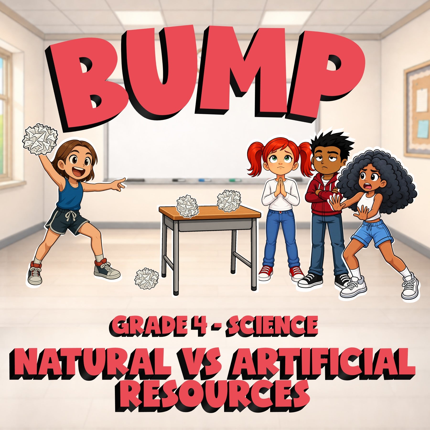 Natural vs Artificial Resources BUMP Science Game - No Prep Grade 4 Review