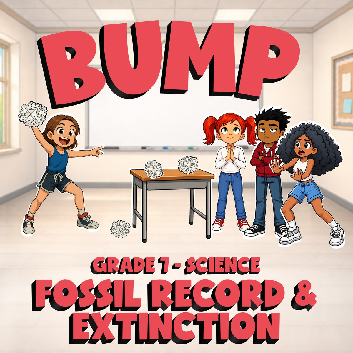 Fossil Record & Extinction BUMP Science Game - No Prep Grade 7 Review Activity