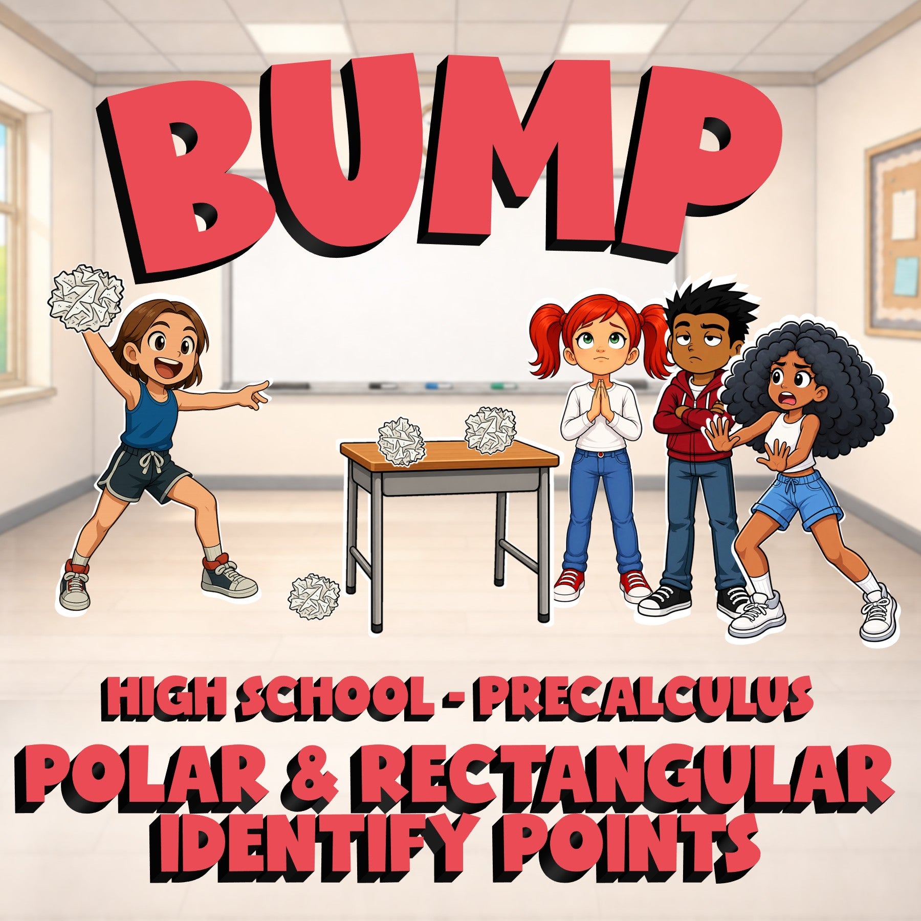 Polar & Rectangular Identify Points BUMP Math Game - No Prep PreCalculus Review