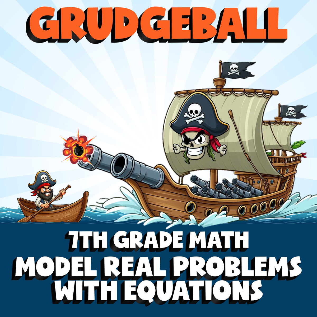 Model Real Problems with Equations GRUDGEBALL Math Game - No Prep Grade 7 Review