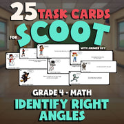 Identify Right Angles SCOOT TASK CARDS Math Game - No Prep Grade 4 Review
