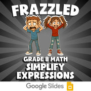 Simplify Expressions FRAZZLED Math Game - No Prep Grade 8 Review Activity