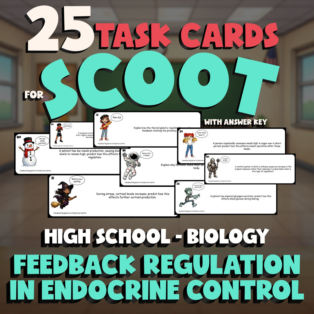 Feedback Regulation in Endocrine Control SCOOT TASK CARDS Science Game - Biology