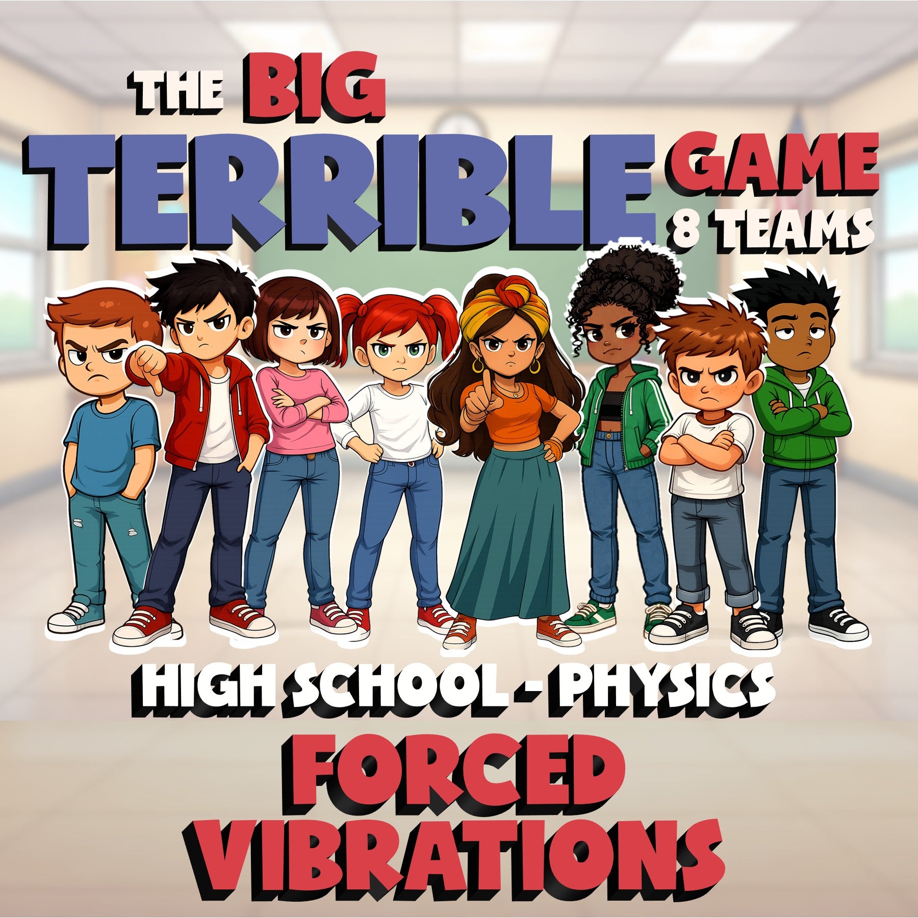 Forced Vibrations BIG TERRIBLE GAME - No Prep Physics Science Review Activity