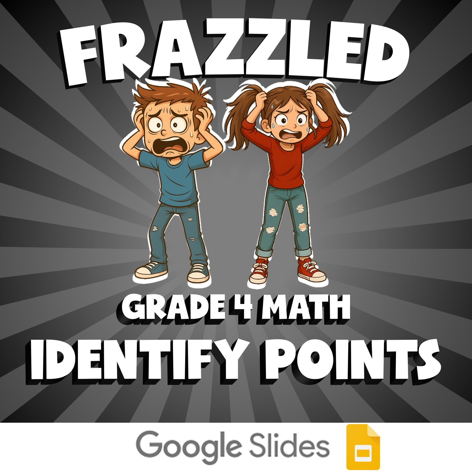 Identify Points FRAZZLED Math Game - No Prep Grade 4 Review Activity