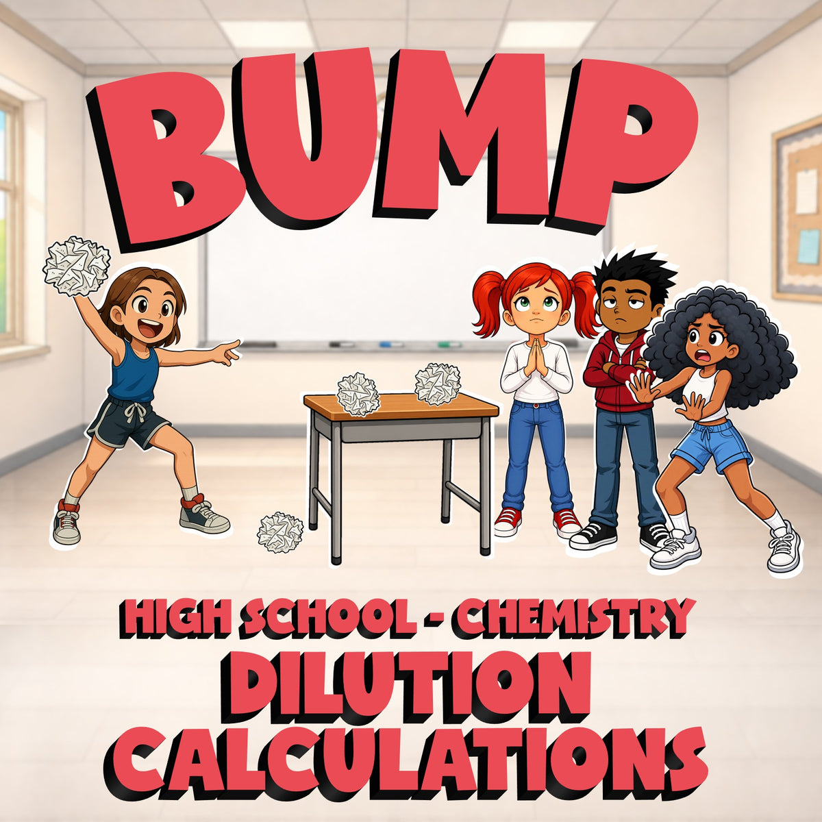 Dilution Calculations BUMP Science Game - No Prep Chemistry Review Activity