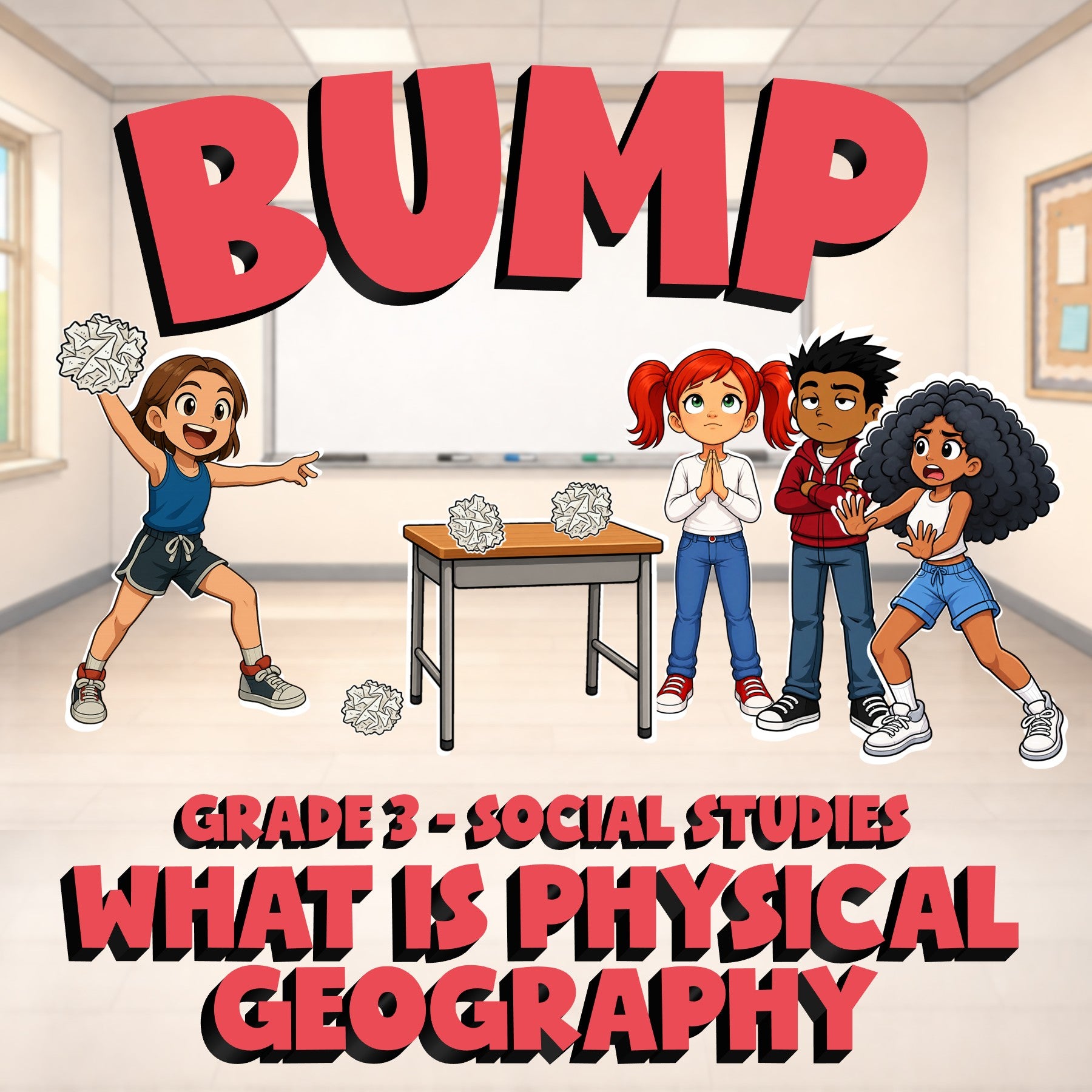 What Is Physical Geography BUMP Socials Game - No Prep Grade 3 Review Activity