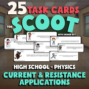 Current & Resistance Applications SCOOT TASK CARDS Science Game - Physics