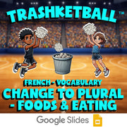 Change to Plural - Foods & Eating TRASHKETBALL French Game - No Prep Exercise