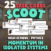 Momentum in Isolated Systems SCOOT TASK CARDS Science Game - No Prep Physics