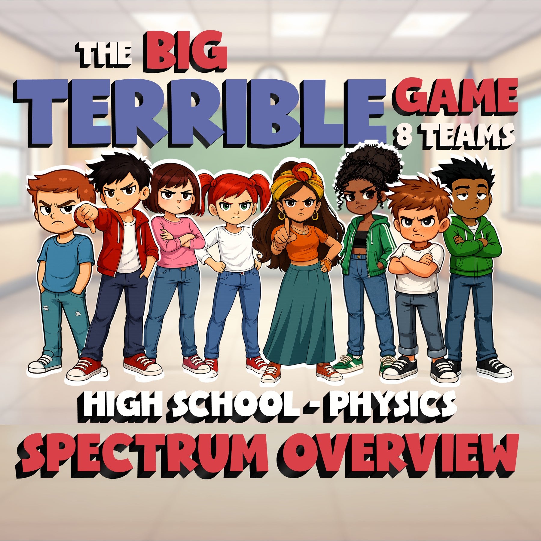 Spectrum Overview BIG TERRIBLE GAME - No Prep Physics Science Review Activity