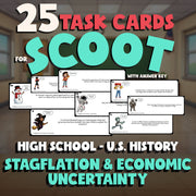 Stagflation & Economic Uncertainty SCOOT TASK CARDS U.S. History Game - No Prep