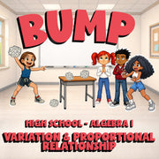 Variation & Proportional Relationship BUMP Math Game - No Prep Algebra 1 Review