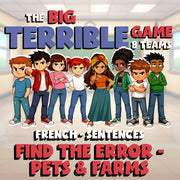 Find the Error - Pets & Farms BIG TERRIBLE GAME - No Prep French Exercise