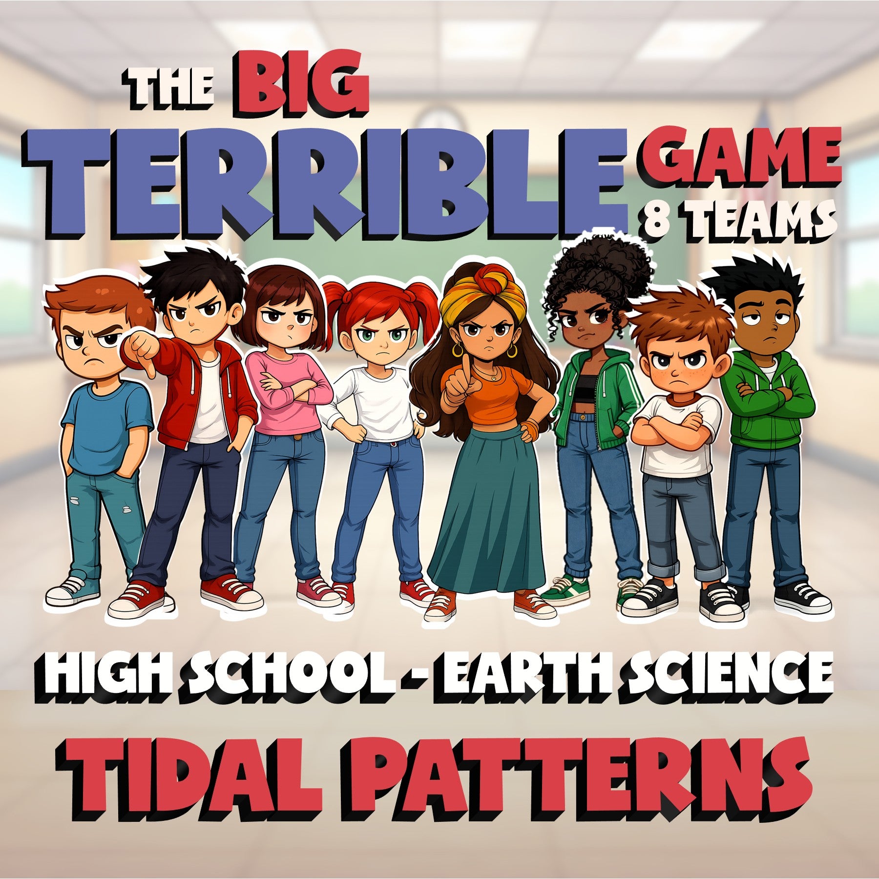 Tidal Patterns BIG TERRIBLE GAME - No Prep Earth Science Review Activity