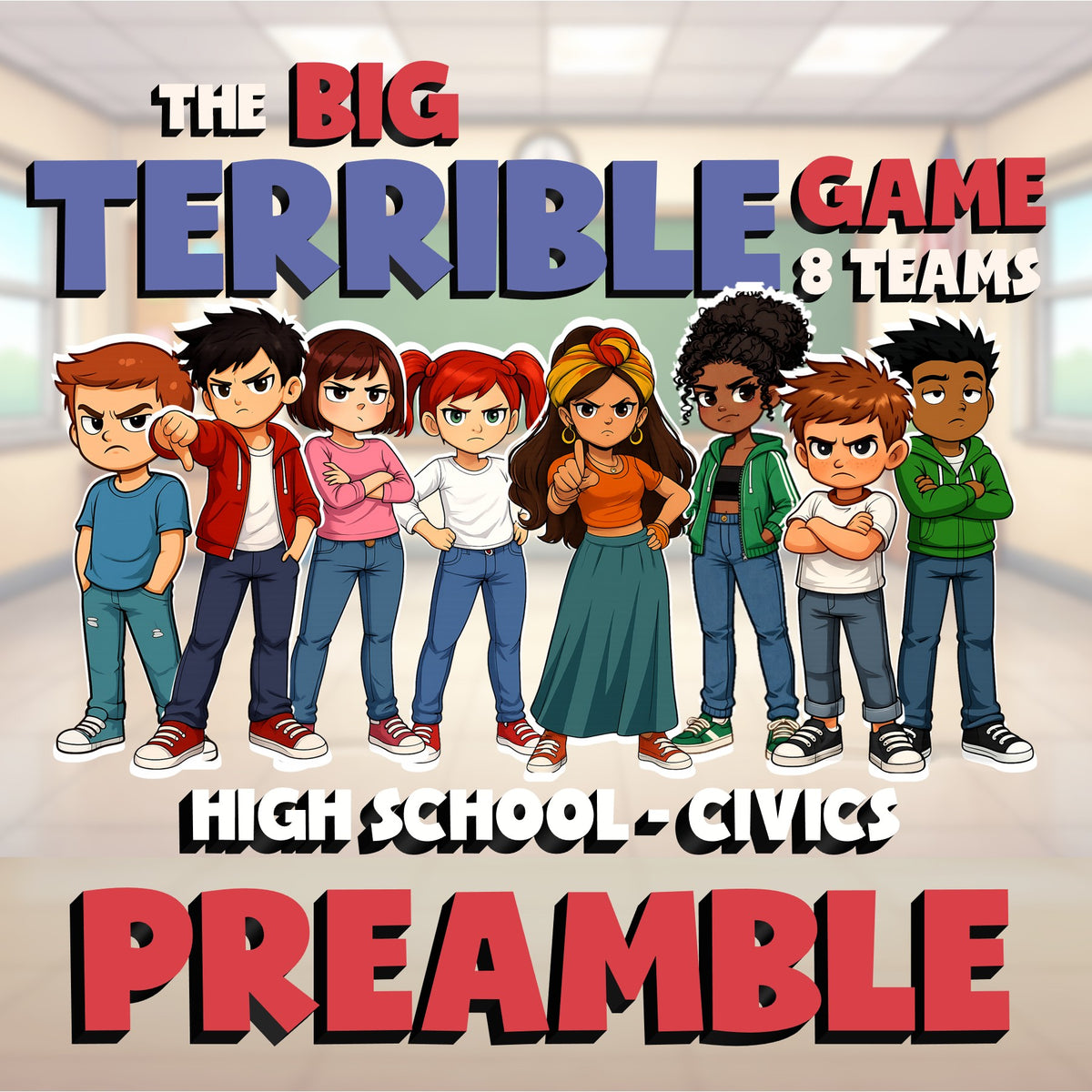 Preamble BIG TERRIBLE GAME - No Prep Civics Review Activity