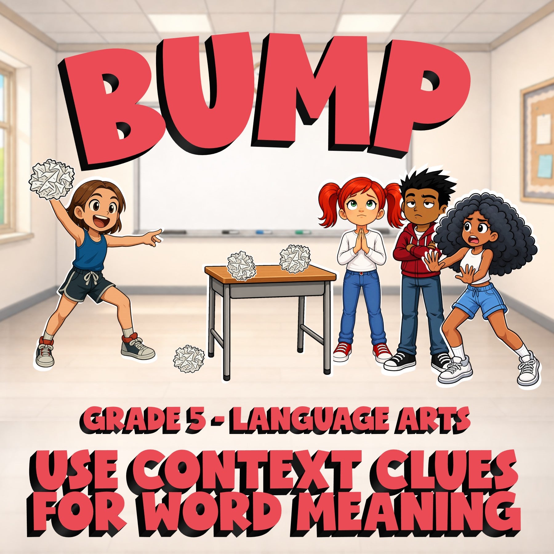 Use Context Clues for Word Meaning BUMP ELA Game - No Prep Grade 5 Review