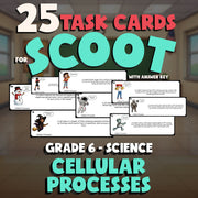Cellular Processes SCOOT TASK CARDS Science Game - No Prep Grade 6 Review