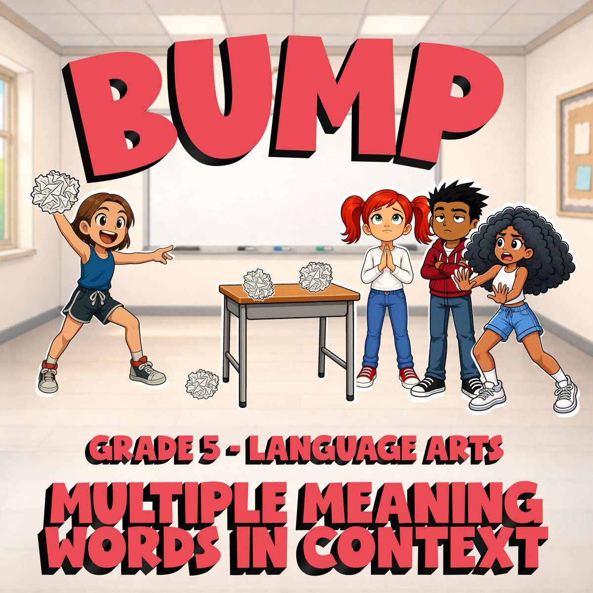 Multiple Meaning Words in Context BUMP ELA Game - No Prep Grade 5 Review