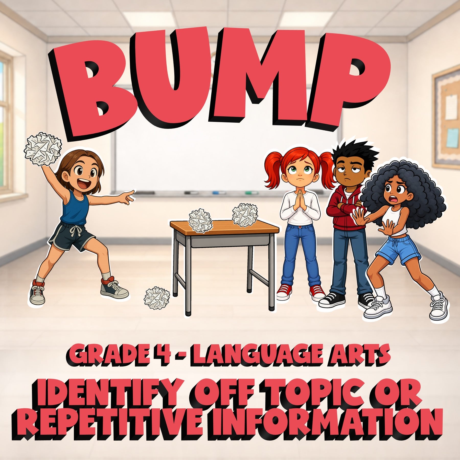 Identify Off Topic or Repetitive Information BUMP ELA Game - No Prep Grade 4