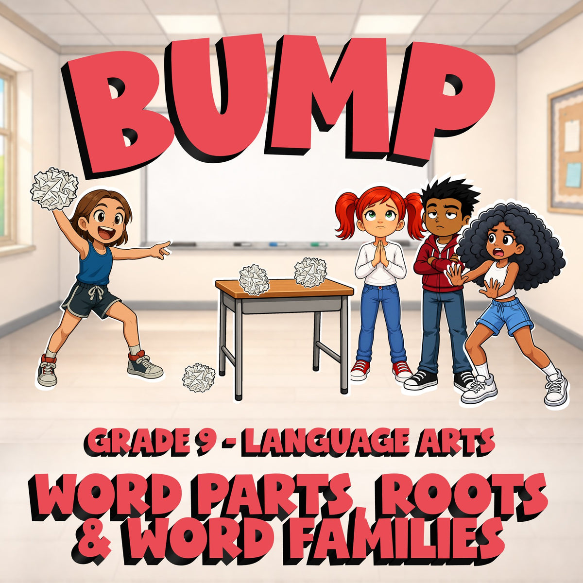 Word Parts, Roots & Word Families BUMP ELA Game - No Prep Grade 9 Review
