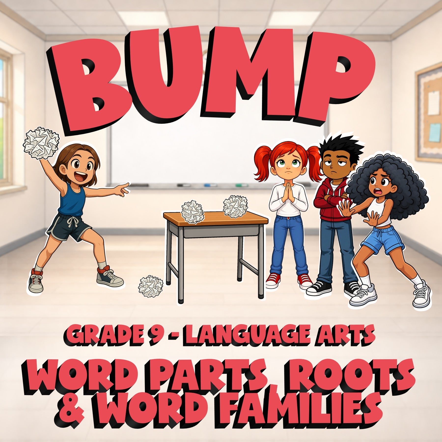Word Parts, Roots & Word Families BUMP ELA Game - No Prep Grade 9 Review