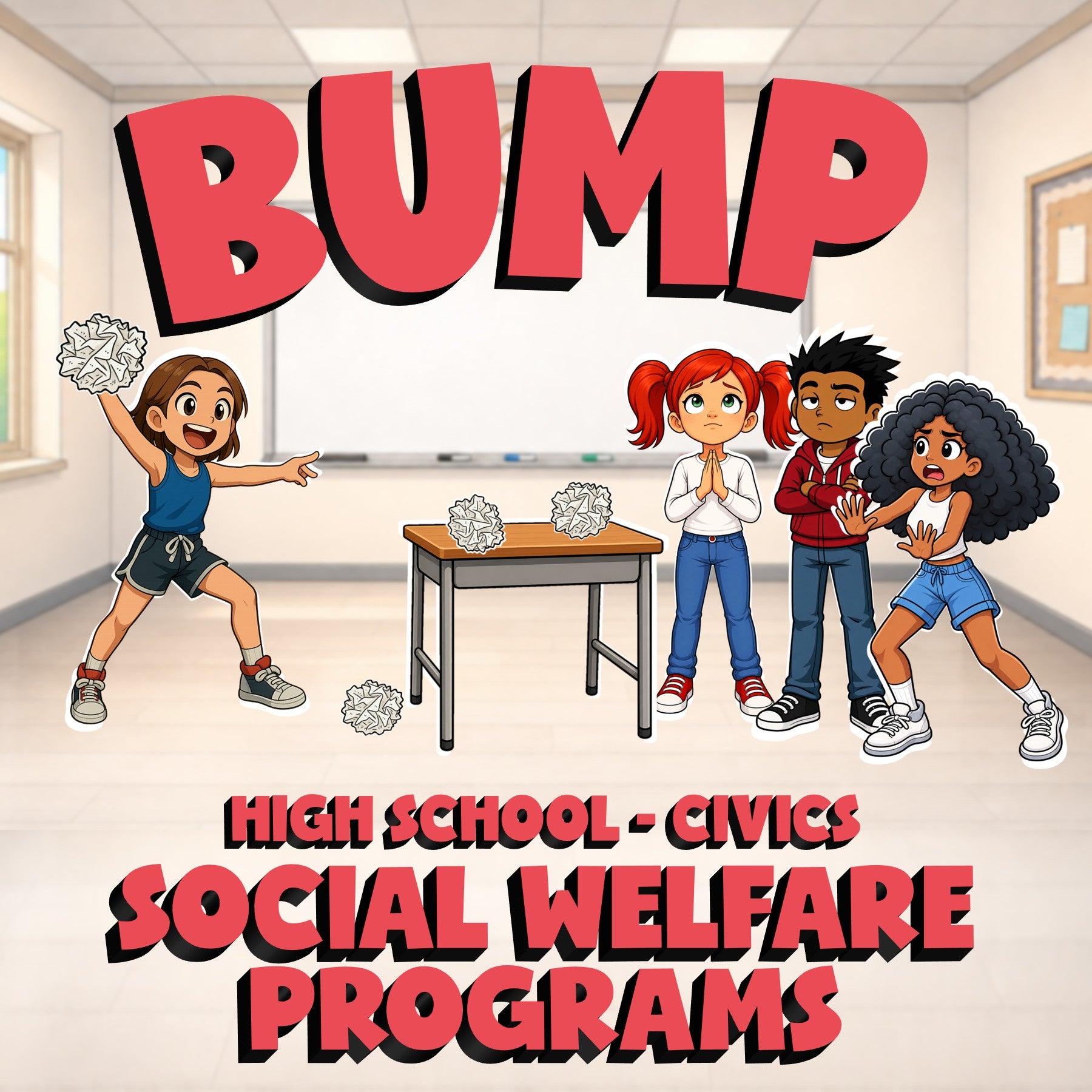 Social Welfare Programs BUMP Civics Game - No Prep Review Activity