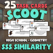 SSS Similarity SCOOT TASK CARDS Math Game - No Prep Geometry Review Activity