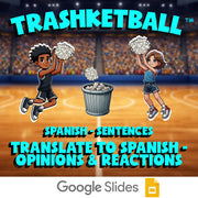 Translate to Spanish - Opinions & Reactions TRASHKETBALL Spanish Game - No Prep