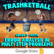 Error Analysis in Multi Step Problems TRASHKETBALL Math Game - No Prep Grade 5