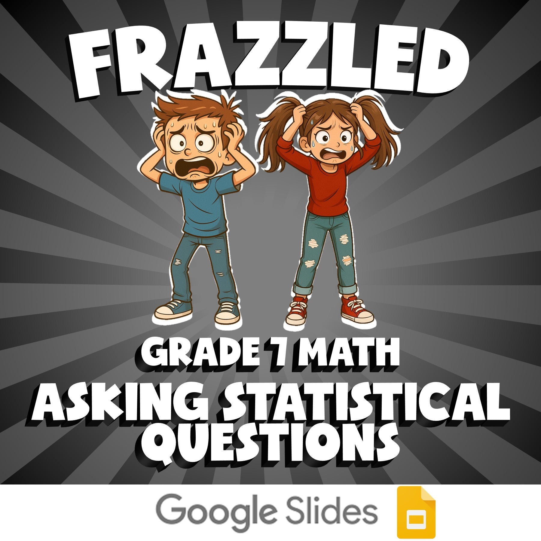 Asking Statistical Questions FRAZZLED Math Game - No Prep Grade 7 Review