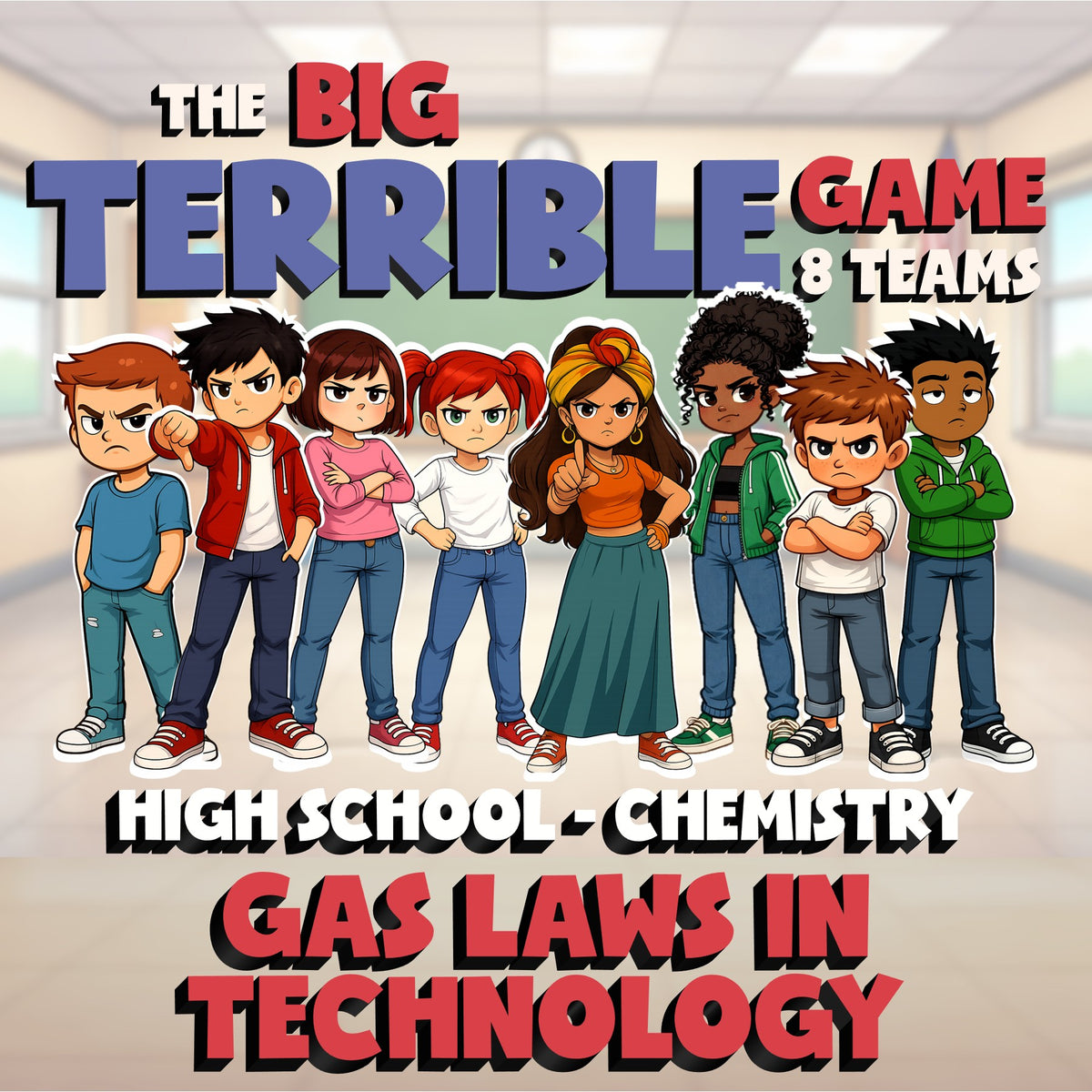 Gas Laws in Technology BIG TERRIBLE GAME - No Prep Chemistry Science Review