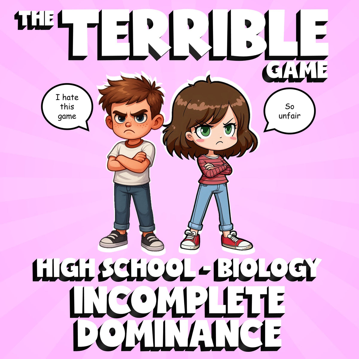 Incomplete Dominance THE TERRIBLE GAME - No Prep Biology Science Review Activity