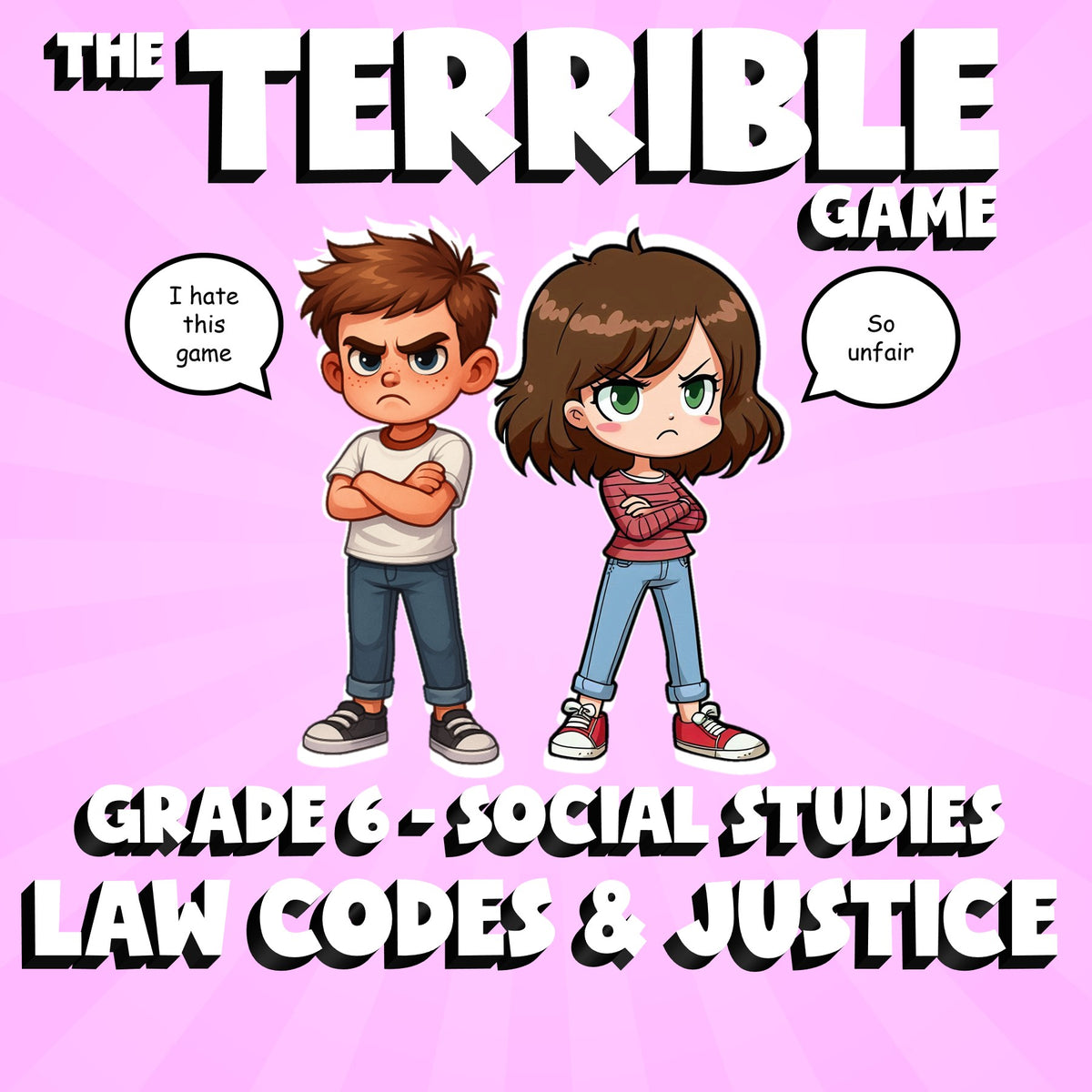 Law Codes & Justice THE TERRIBLE GAME - No Prep Grade 6 Socials Review Activity