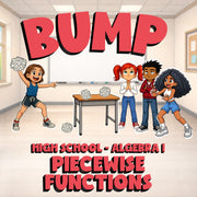 Piecewise Functions BUMP Math Game - No Prep Algebra 1 Review Activity