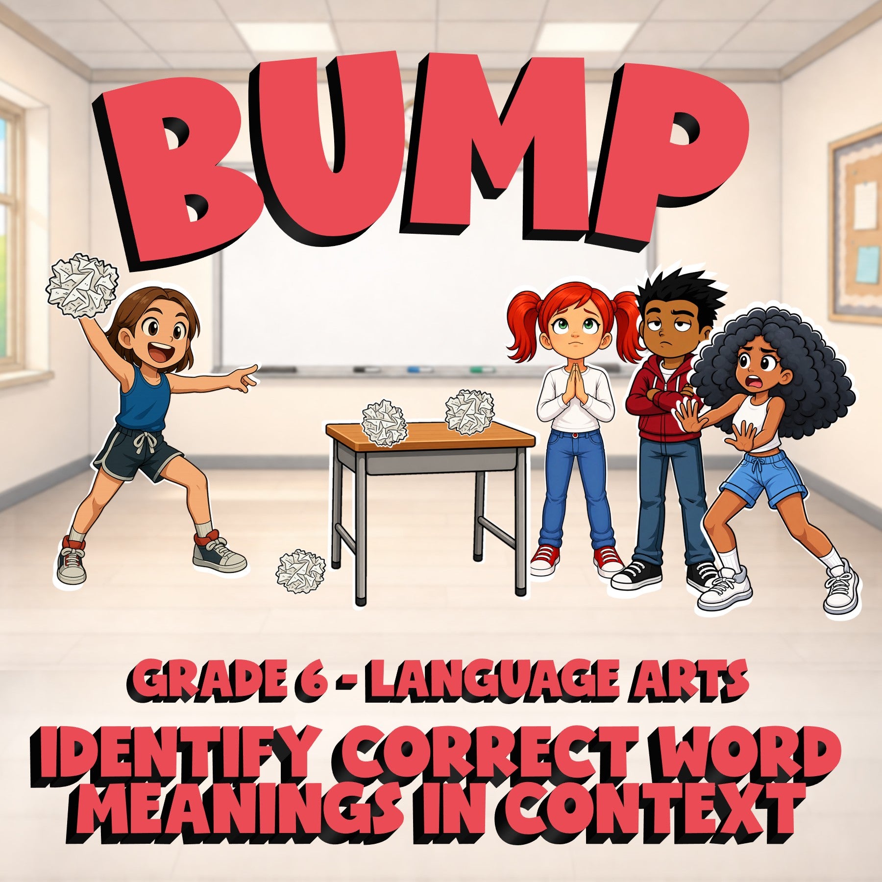 Identify Correct Word Meanings in Context BUMP ELA Game - No Prep Grade 6 Review