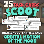 Orbital Motion of the Moon SCOOT TASK CARDS Game - No Prep Earth Science Review